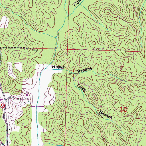 Topographic Map of Long Branch, MS
