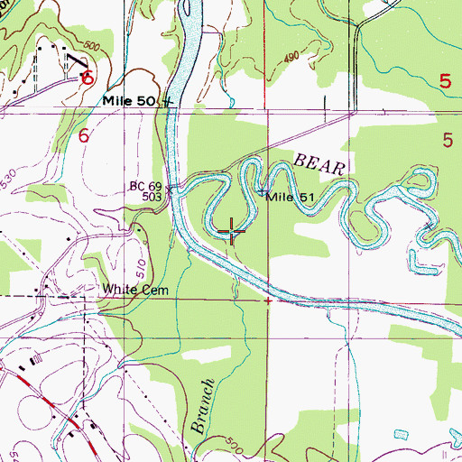 Topographic Map of Long Branch, MS