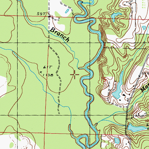 Topographic Map of Long Branch, MS
