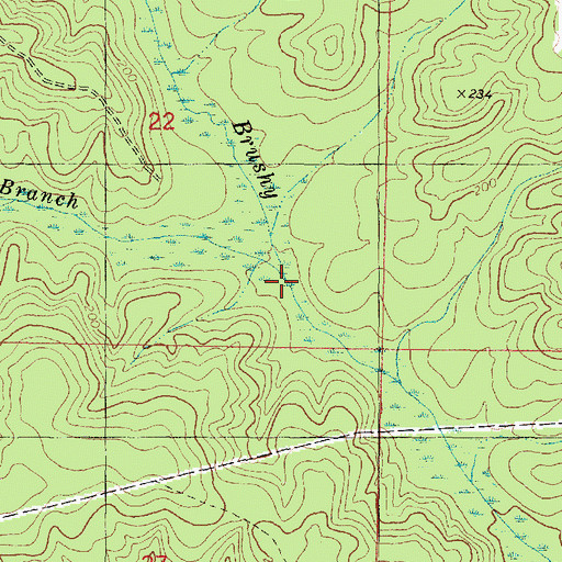 Topographic Map of Long Branch, MS