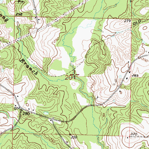Topographic Map of Long Branch, MS