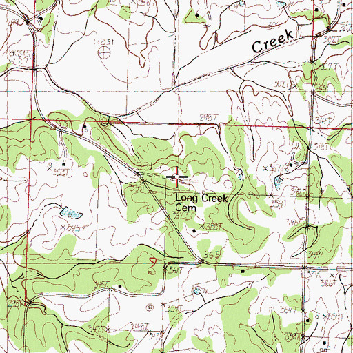 Topographic Map of Long Creek Church, MS