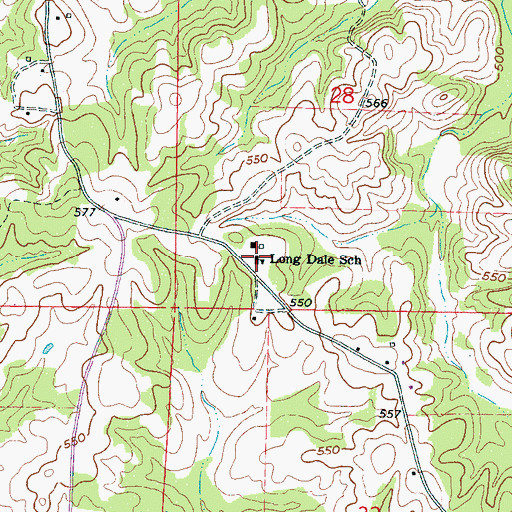 Topographic Map of Long Dale School, MS
