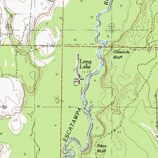 Topographic Map of Long Lake, MS