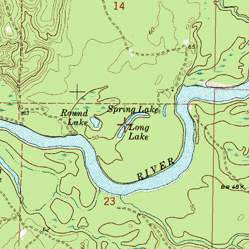 Topographic Map of Long Lake, MS