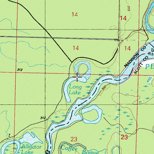 Topographic Map of Long Lake, MS