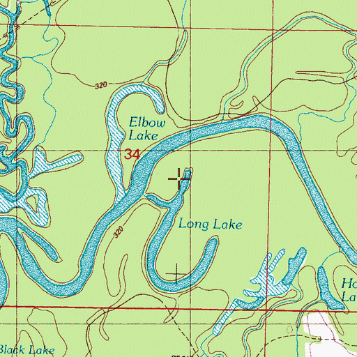 Topographic Map of Long Lake, MS