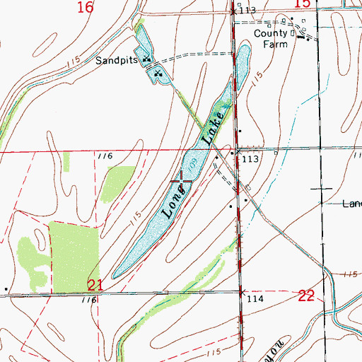 Topographic Map of Long Lake, MS