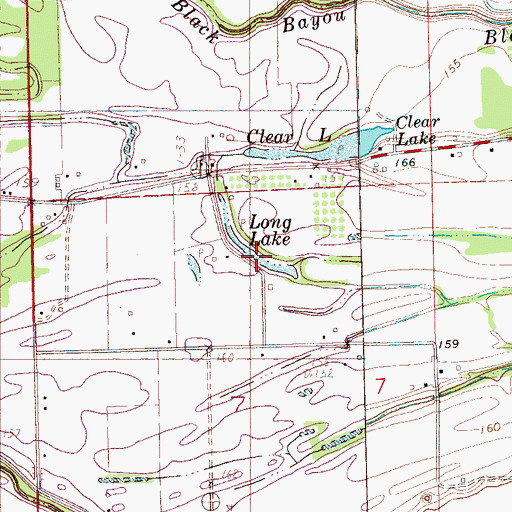 Topographic Map of Long Lake, MS