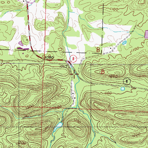 Topographic Map of Mill Creek School (historical), AR