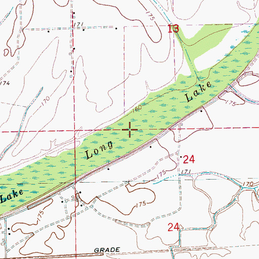 Topographic Map of Long Lake, MS