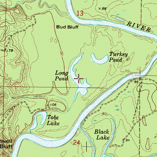 Topographic Map of Long Pond, MS