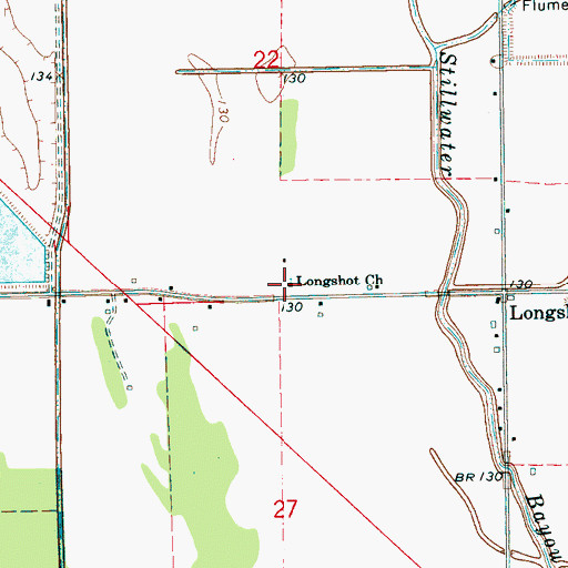 Topographic Map of Longshot Church, MS