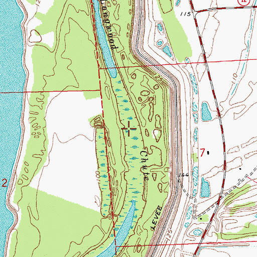Topographic Map of Longwood Chute, MS