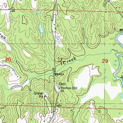 Topographic Map of Lookout School, MS