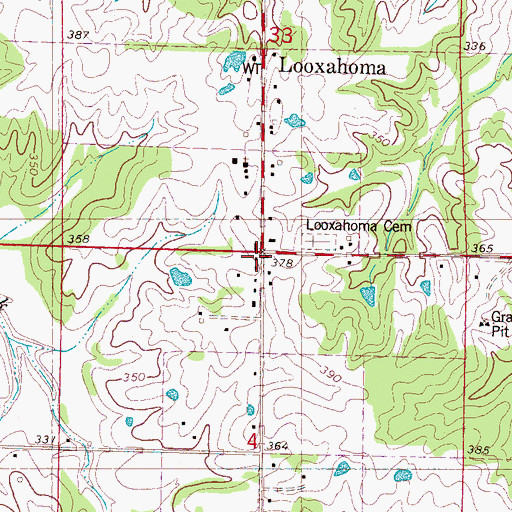 Topographic Map of Looxahoma, MS