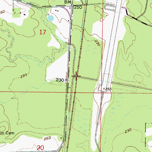 Topographic Map of Lost Horse Creek, MS