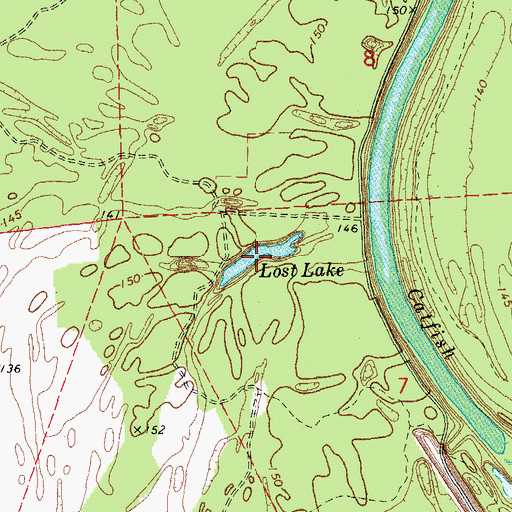 Topographic Map of Lost Lake, MS