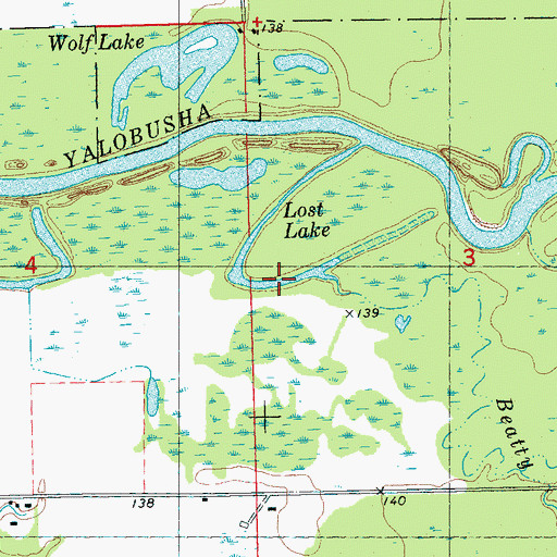 Topographic Map of Lost Lake, MS