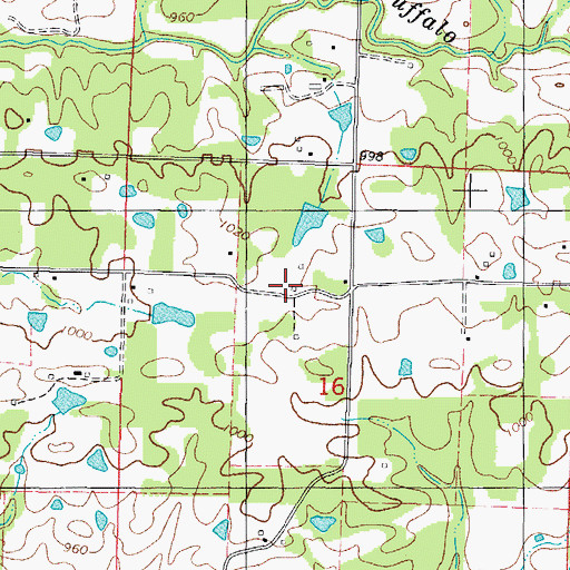 Topographic Map of Piney Grove School (historical), AR
