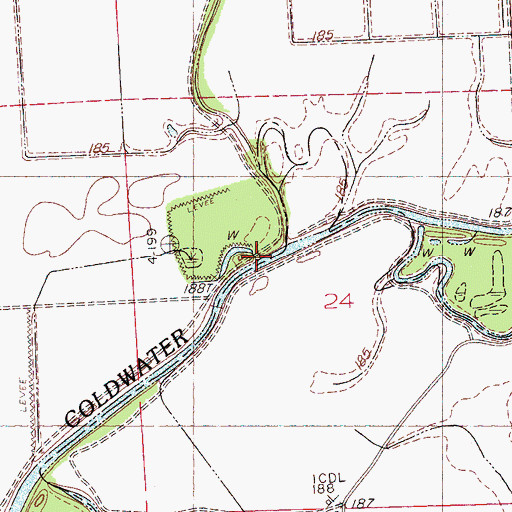 Topographic Map of Lost Lake Bayou, MS