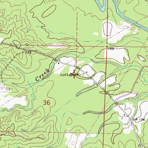 Topographic Map of Lott Cemetery, MS