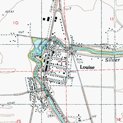 Topographic Map of Louise, MS