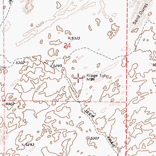 Topographic Map of Klage Toh, AZ