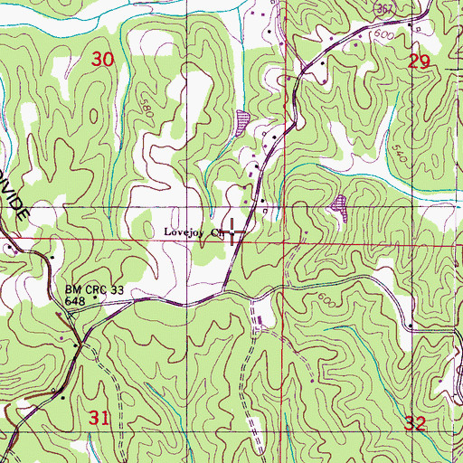 Topographic Map of Lovejoy Church, MS