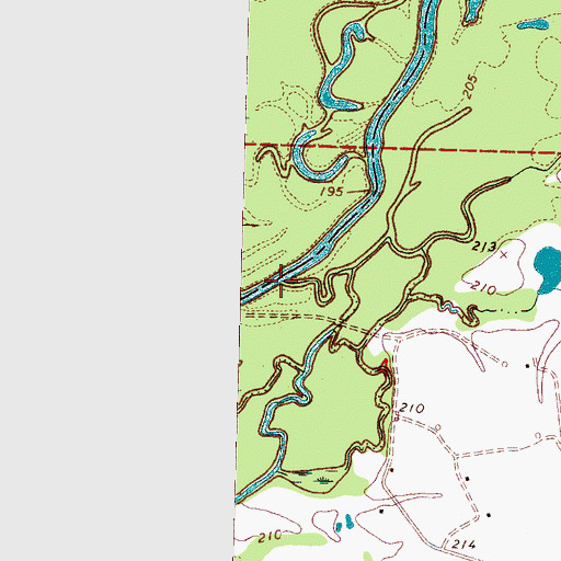 Topographic Map of Loves Creek, MS