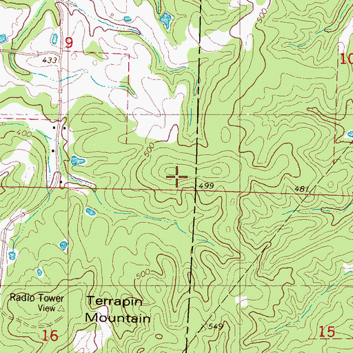 Topographic Map of Lowe Mountain, MS
