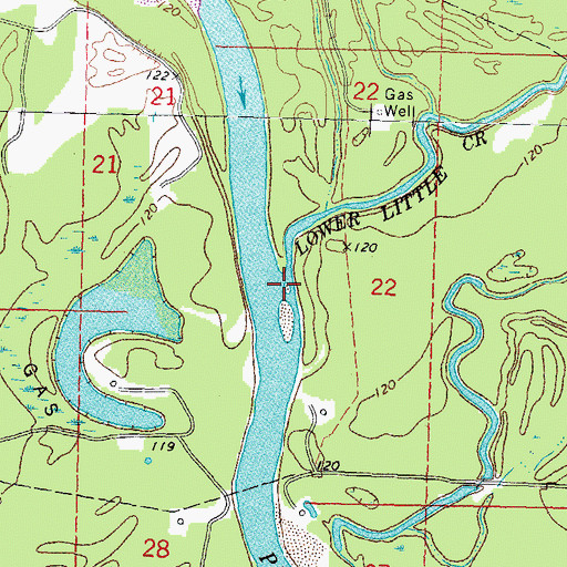 Topographic Map of Lower Little Creek, MS