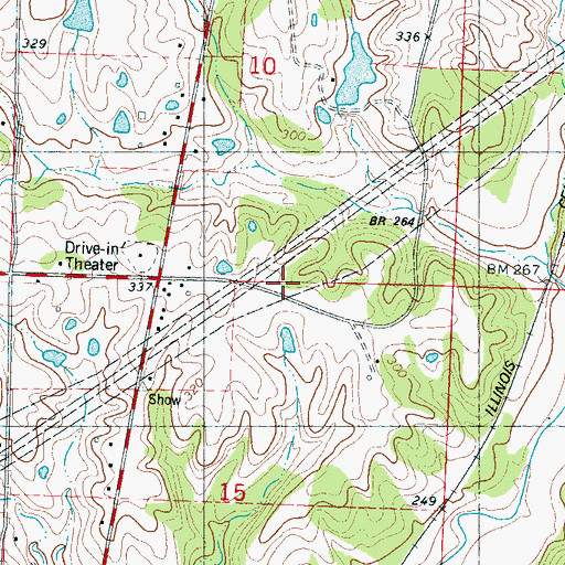 Topographic Map of Lowes Chapel School, MS