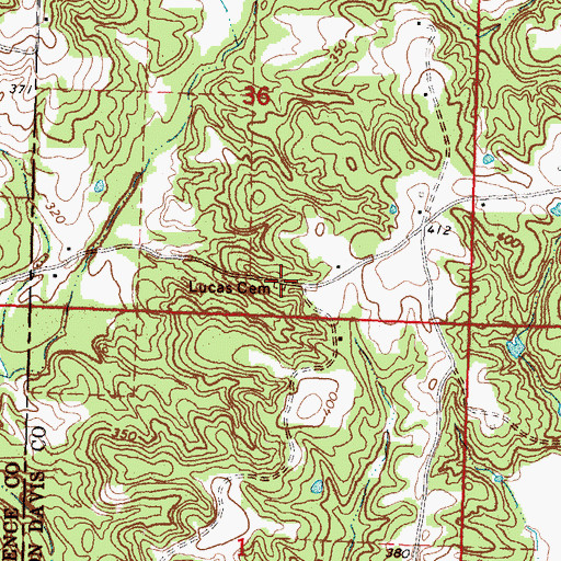 Topographic Map of Lucas Cemetery, MS