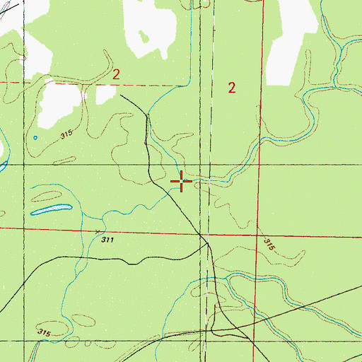 Topographic Map of Luckett Creek, MS