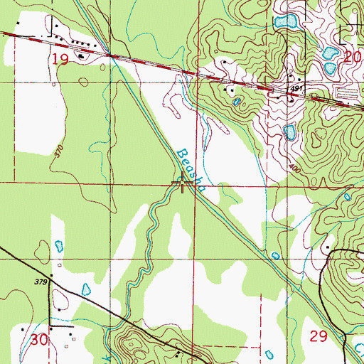 Topographic Map of Luneluah Creek, MS