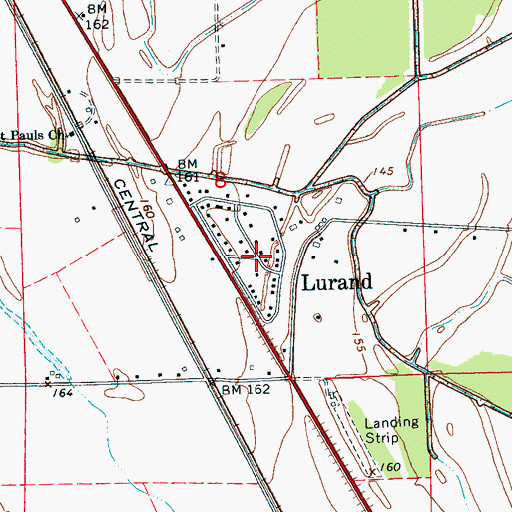 Topographic Map of Lurand, MS