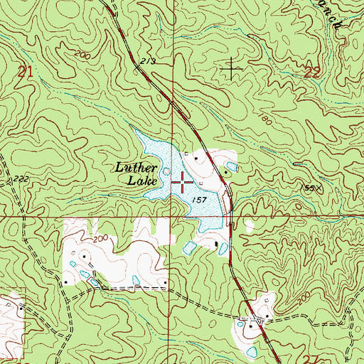 Topographic Map of Luther Lake, MS
