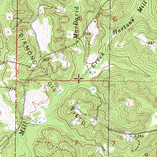 Topographic Map of MacDavid Millpond Branch, MS