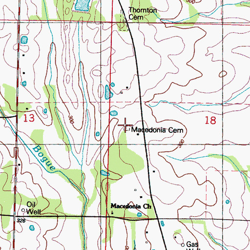 Topographic Map of Macedonia Cemetery, MS
