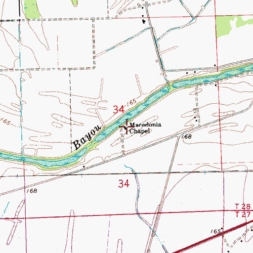 Topographic Map of Macedonia Chapel, MS