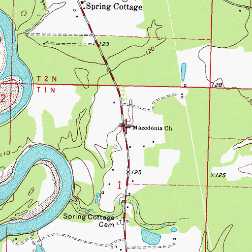 Topographic Map of Macedonia Church, MS