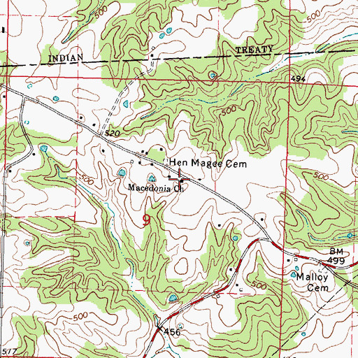 Topographic Map of Macedonia Church, MS