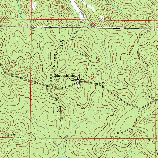 Topographic Map of Macedonia Church, MS