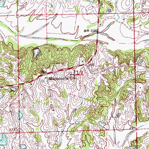 Topographic Map of Macedonia Church, MS
