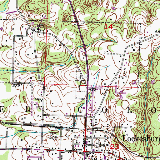 Topographic Map of Lockesburg Cemetery, AR