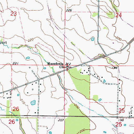 Topographic Map of Macedonia Church, MS