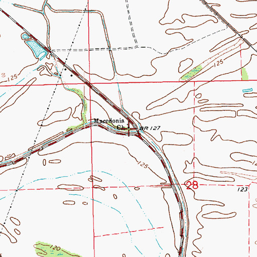 Topographic Map of Macedonia Church, MS