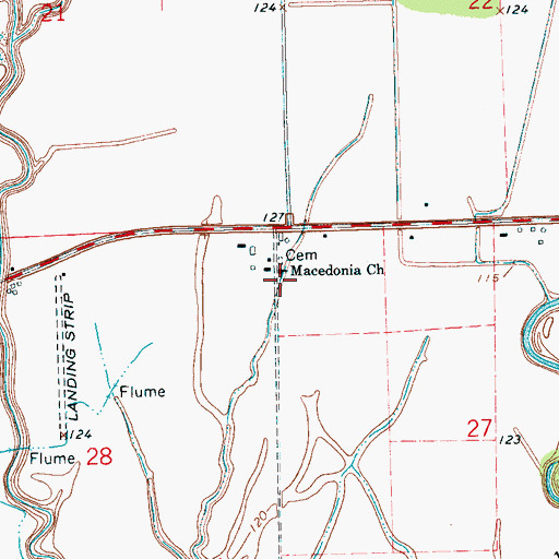 Topographic Map of Macedonia Church, MS