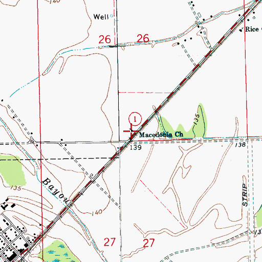 Topographic Map of Macedonia Church, MS